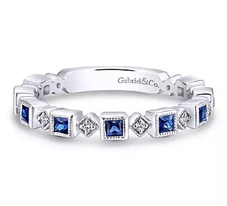 A sapphire wedding band from Gabriel & Co.