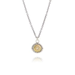 ADEL CHEFRIDI HARMONY  EMERALD AND DIAMOND PENDANT