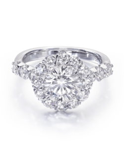CHRISTOPHER DESIGNS HALO STYLE DIAMOND ENGAGEMENT RING