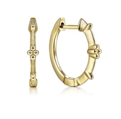 GABRIEL AND CO FASHION VICTORIAN STATION HUGGIE EARRINGS