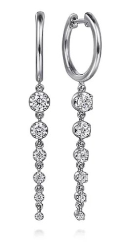 GABRIEL AND CO FASHION LUSSO GRADUATED DIAMOND DROP EARRINGS