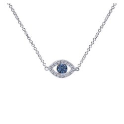 EVIL EYE SAPPHIRE AND DIAMOND PENDANT