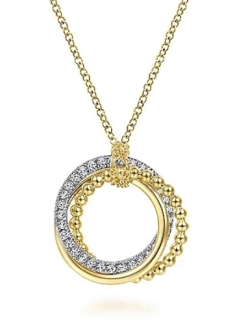 BUJKAN INTERLOCKING CIRCLE DIAMOND PENDANT