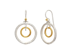 GURHAN SILVER HOOPLA DOUBLE CIRCLE EARRINGS