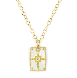 JUDE FRANCES MIXED METAL RECTANGLE DIAMOND PENDANT