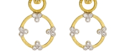 JUDE FRANCES PROVENCE CHAMPAGNE OPEN CIRCLE DIAMOND EARRING CHARMS