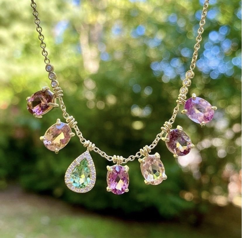 Tube Shaped Pink Tourmaline Beaded Necklace – Lauren K Fine Jewelry NY