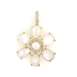 RAINBOW MOONSTONE AND DIAMOND NECKLACE