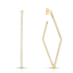 ROBERTO COIN TINY TREASURES SQUARE HOOP EARRINGS