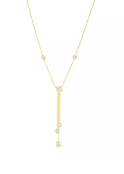 ROBERTO COIN DIAMOND BY INCH TRIPLE DROP NECKLACE