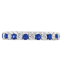 SPARK DIAMOND AND SAPPHIRE  STACKING  ETERNITY BAND