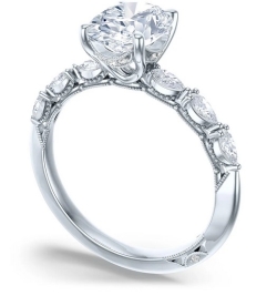 Tacori SCULPTED CRESCENT Engagement Ring 2687 OV 8.5X6.5 W