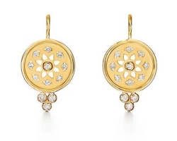 TEMPLE ST CLAIR MANDALA DIAMOND CUTOUT EARRINGS