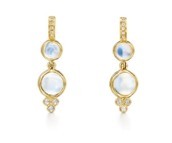 LUNAR  BLUE MOONSTONE AND DIAMOND EARRINGS