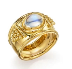 CLASSIC ROYAL BLUE MOONSTONE AND DIAMOND RING