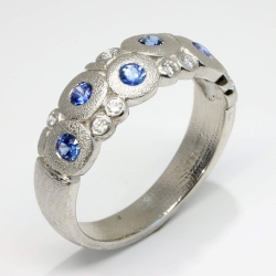 ALEX SEPKUS CANDY SAPPHIRE AND DIAMOND DOME RING