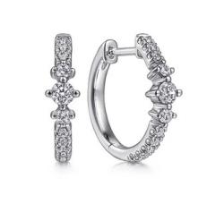 GABRIEL AND CO FASHION DIAMOND HOOP EARRING