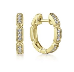 GABRIEL AND CO FASHION DIAMOND HUGGIE EARRINGS