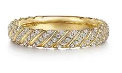 GABRIEL AND CO FASHION DIAMOND ROPE STACKABLE BAND