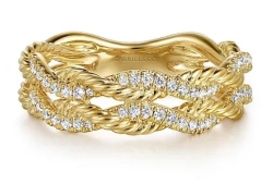 GABRIEL AND CO FASHION HAMPTON TWISTED DIAMOND BAND