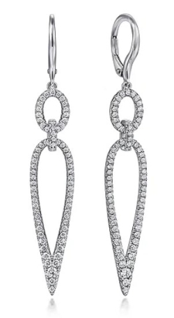 GABRIEL AND CO FASHION KLASSIQUE DIAMOND DANGLE EARRINGS