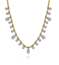 GABRIEL AND CO FASHION BUJUKAN DIAMOND DROPLET NECKLACE