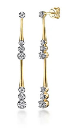 GABRIEL AND CO FASHION CONTEMPORARY DIAMOND STILLETTO EARRINGS