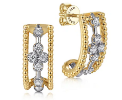 GABRIEL AND CO FASHION BUJUKAN J STYLE DIAMOND EARRINGS