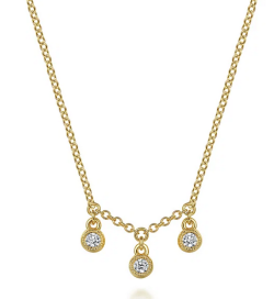 GABRIEL AND CO FASHION CONTEMPORARY DIAMOND DROP NECKLACE