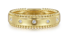 GABRIEL AND CO FASHION BUJUKAN WIDE DIAMOND STACKING BAND