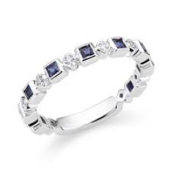 GABRIEL AND CO FASHION DIAMOND AND SAPPHIRE WEDDING BAND