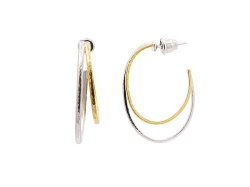 GURHAN SILVER DOUBLE HOOP EARRING