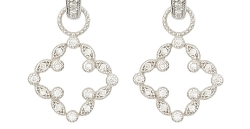 JUDE FRANCES PAVE OPEN CLOVER EARRING CHARMS