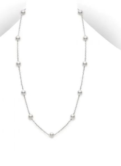 MIKIMOTO PEARL STATION  NECKLACE
