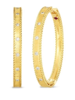 ROBERTO COIN PRINCESS DIAMOND  HOOP EARRINGS