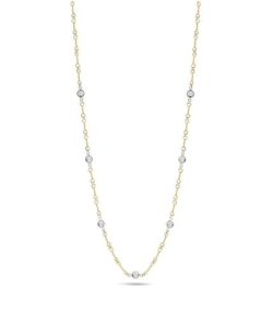 ROBERTO COIN DIAMOND BY INCH DOGBONE NECKLACE-16 IN