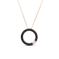 ROBERTO COIN LOVE IN VERONA BLACK AND WHITE DIAMOND PENDANT