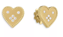 ROBERTO COIN VENETIAN PRINCESS SMALL DIAMOND HEART EARRRINGS