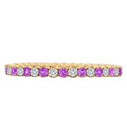 SPARK Diamond and Pink Sapphire Stacking Eternity Band