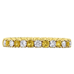 SPARK DIAMOND AND YELLOW SAPPHIRE ETERNITY STACKING BAND