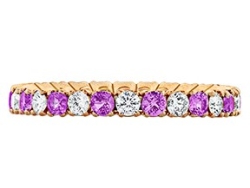 SPARK DIAMOND AND PINK SAPPHIRE ETERNITY STACKING BAND
