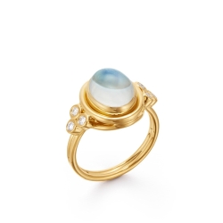 TEMPLE ST CLAIR ROYAL BLUE MOONSTONE AND DIAMOND RING