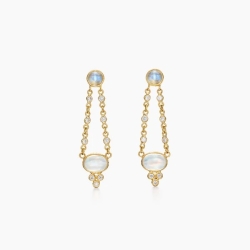 TEMPLE ST CLAIR ROYAL BLUE MOONSTONE AND DIAMOND DROP EARRINGS