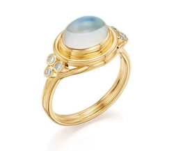 TEMPLE ST CLAIR CLASSIC ROYAL BLUE MOONSTONE AND DIAMOND RING