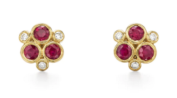 TEMPLE ST CLAIR TRIO RUBY AND DIAMOND EARRINGS