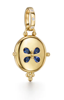 TEMPLE ST CLAIR SAPPHIRE BUTTERFLY LOCKET  PENDANT