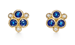 TEMPLE ST CLAIR TRIO SAPPHIRE AND DIAMOND EARRINGS