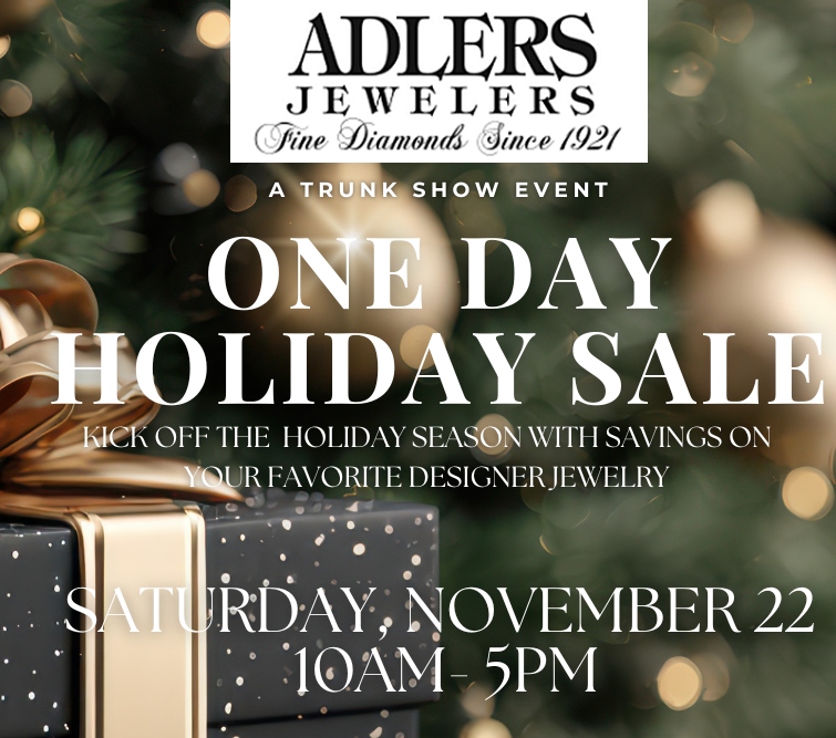 Adlers Jewelers is thrilled to announce its much-anticipated annual Holiday Trunk Show Event on Saturday, November 22, 2025, from 10 AM to 5 PM at their esteemed Westfield jewelry store.
